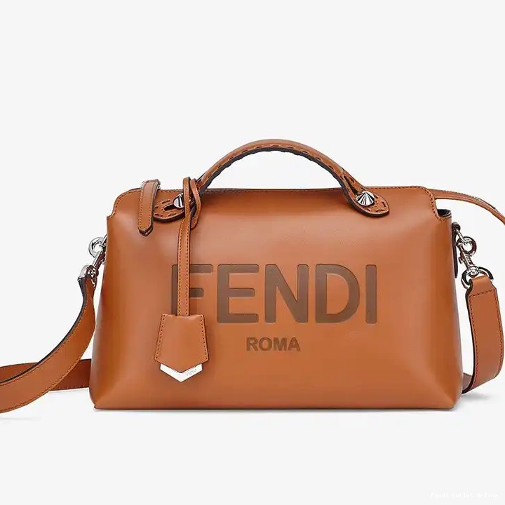Affordable Bag The Boston Way ROMA Calf Medium Brown In Leather Logo Fendi By 0704